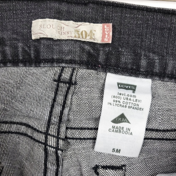 Levi's 504 Slouch Skinny Jeans JR Size 5 M - Picture 4 of 6